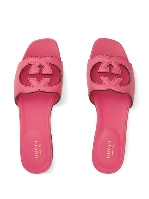 gucci interlocking g slides pink|Gucci slides pink price.